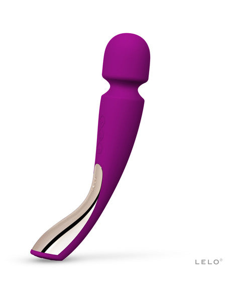 Lelo Smart Wand 2 Medium Luxurious Full Body Powerful Wand Massager Vibrator - Deep Rose - Club X